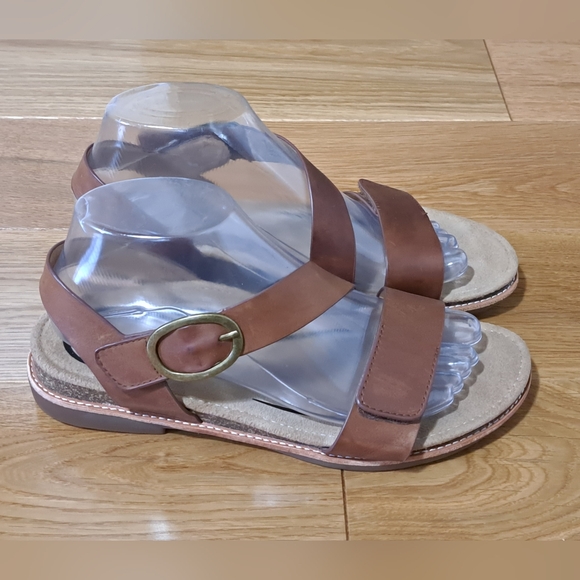 Aetrex Tamara Brown Leather Slingback Sandals Comfort Arch Support US 7.5 - Picture 2 of 11